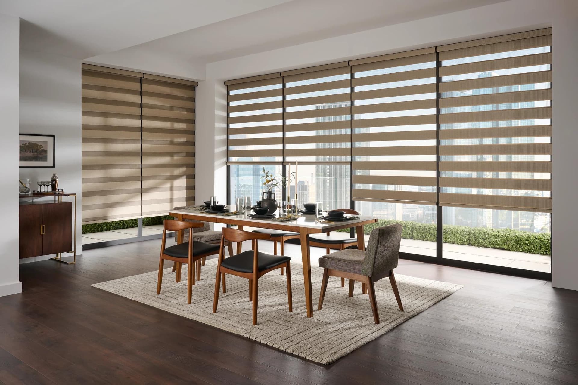 Banded shades offering privacy without sacrificing daylight