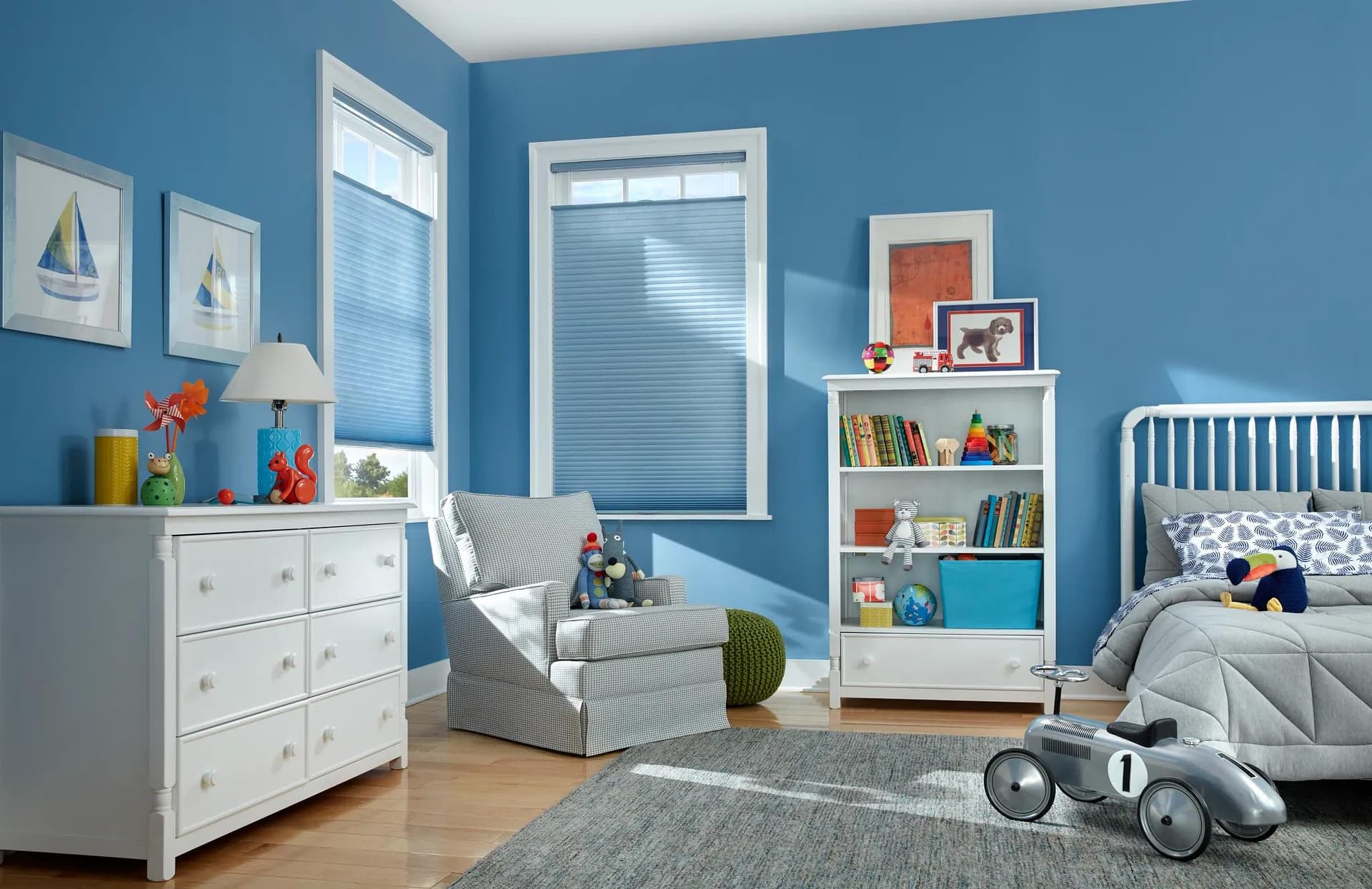Triple-cell blackout honeycomb shades for complete light control